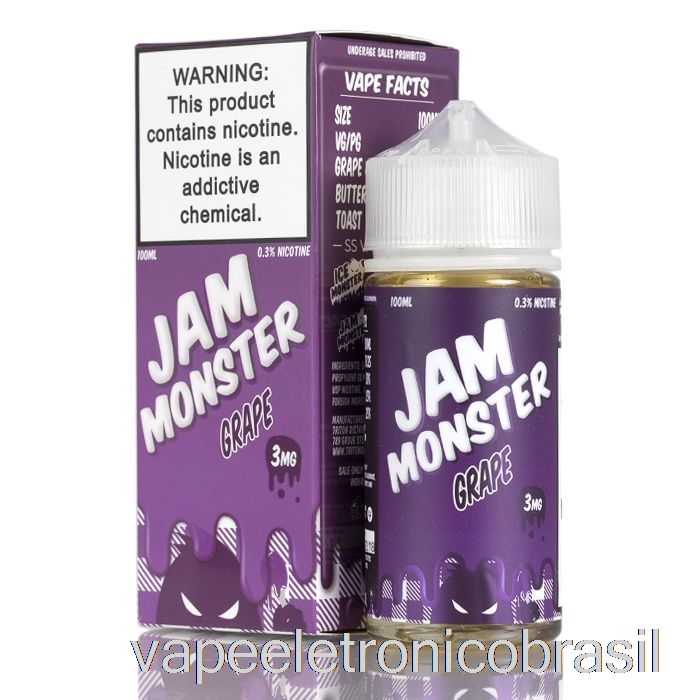 Vape Recarregável Uva - Jam Monster Liquids - 100ml 0mg